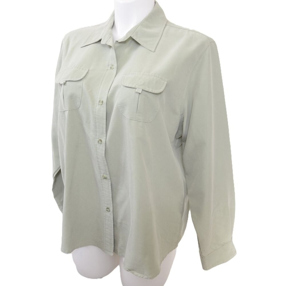 Shaver Lake Woman PLUS‎ Size 20W  Button Down Camp Shirt Long Sleeve Minimalist
